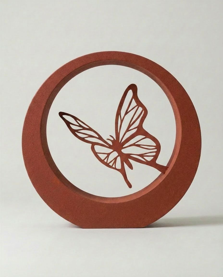 SFYLO Circle - Butterfly 'Whispering Wings' (Deep red) Coated