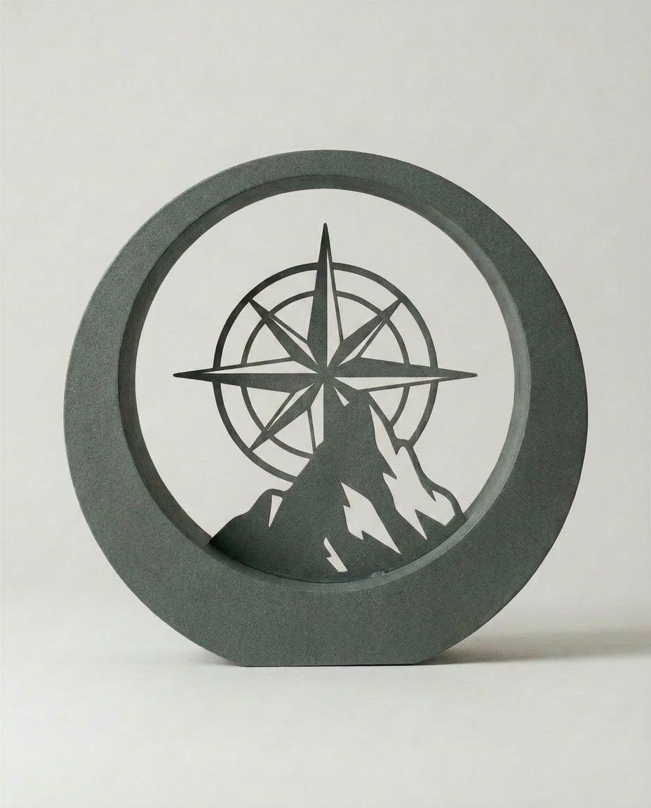 SFYLO Circle - Compass 'North Emblem' (Slate green-grey) Coated