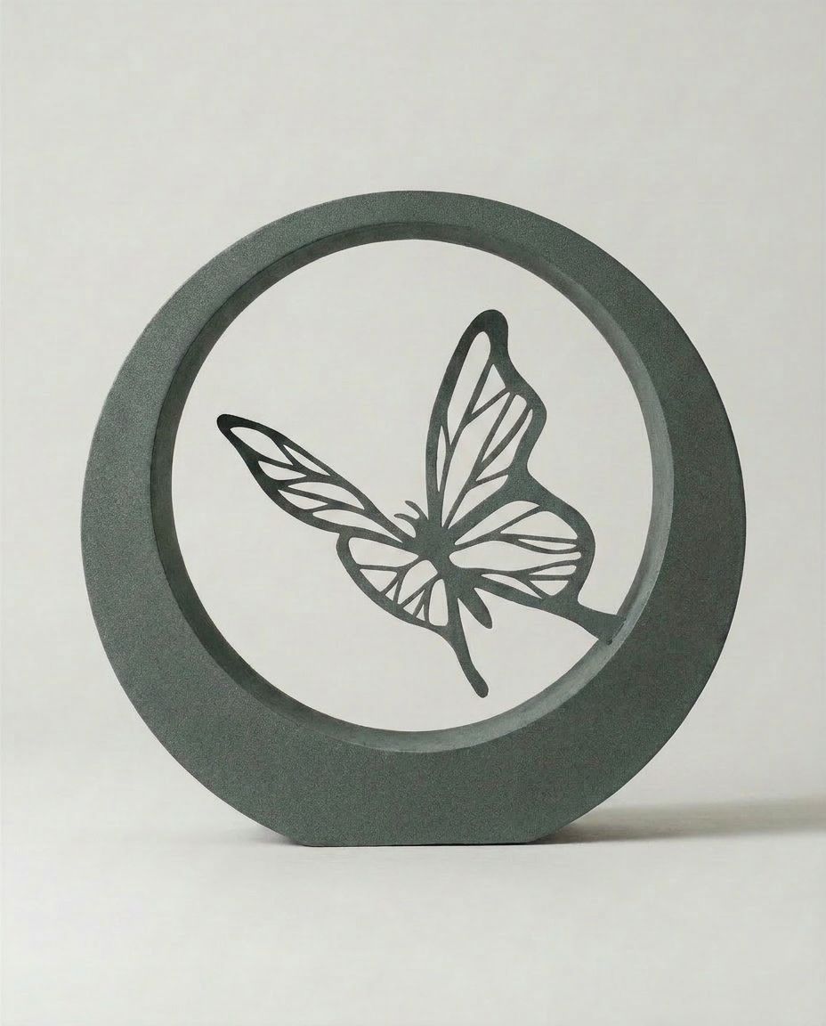 SFYLO Circle - Butterfly 'Whispering Wings' (Slate green-grey) Coated