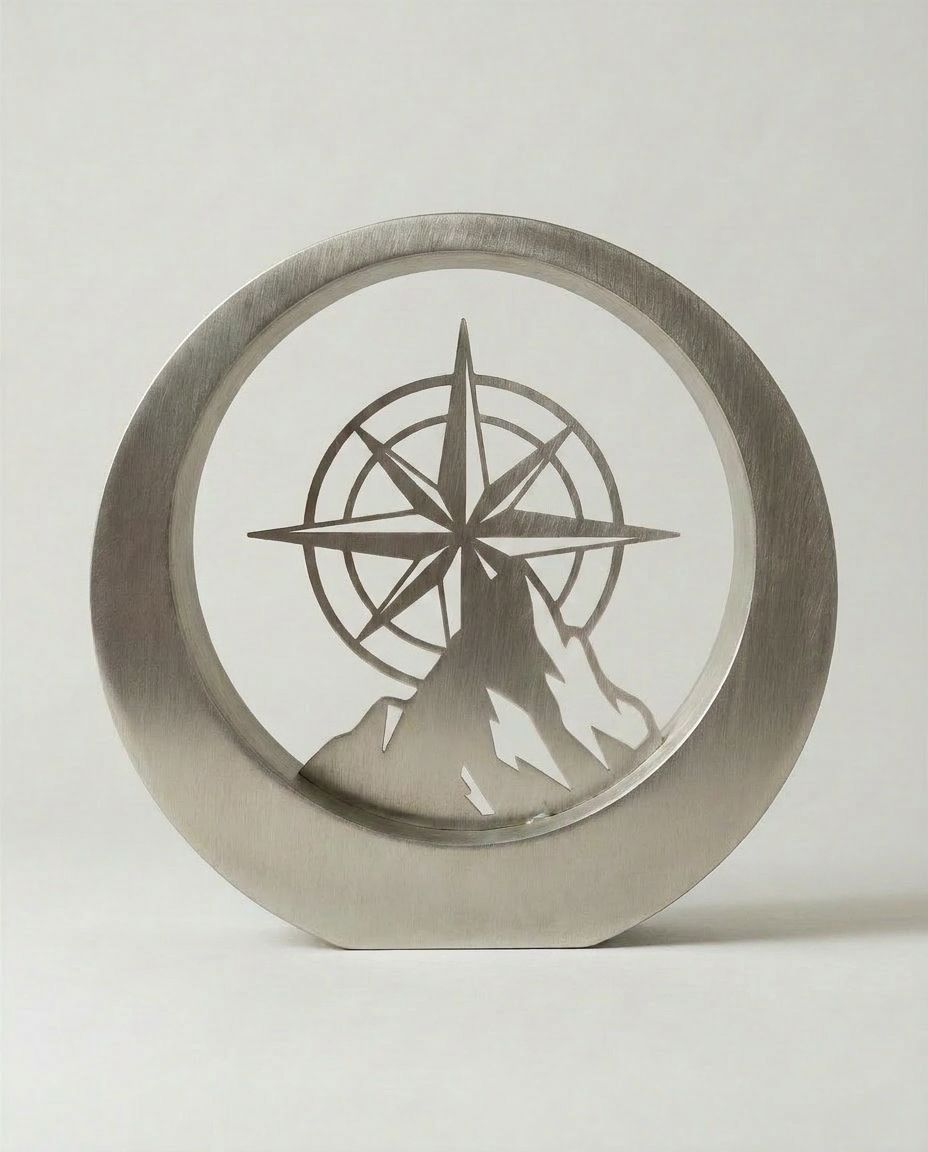 SFYLO Circle - Compass 'North Emblem' (Brushed)