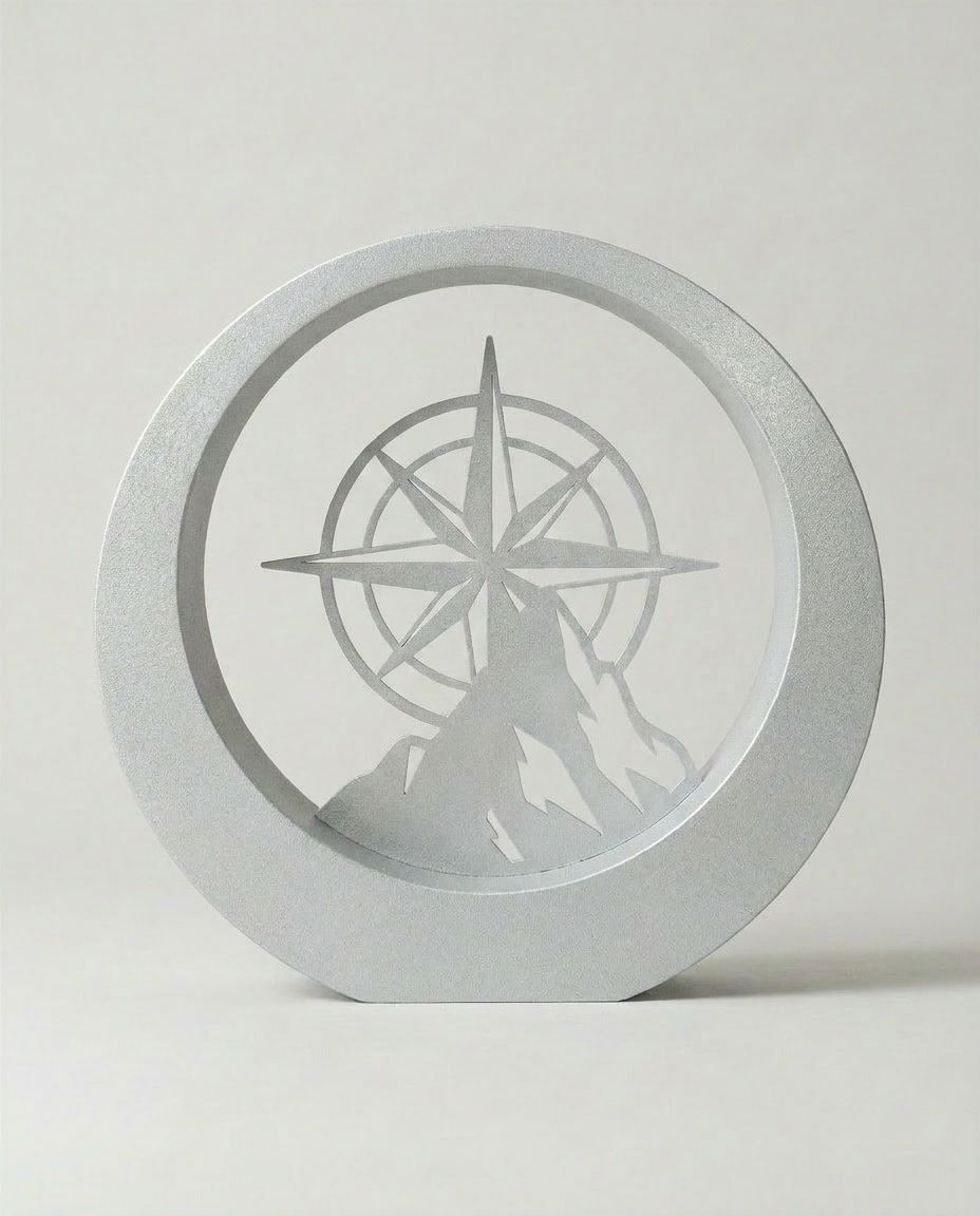 SFYLO Circle - Compass 'North Emblem' (Ice grey) Coated