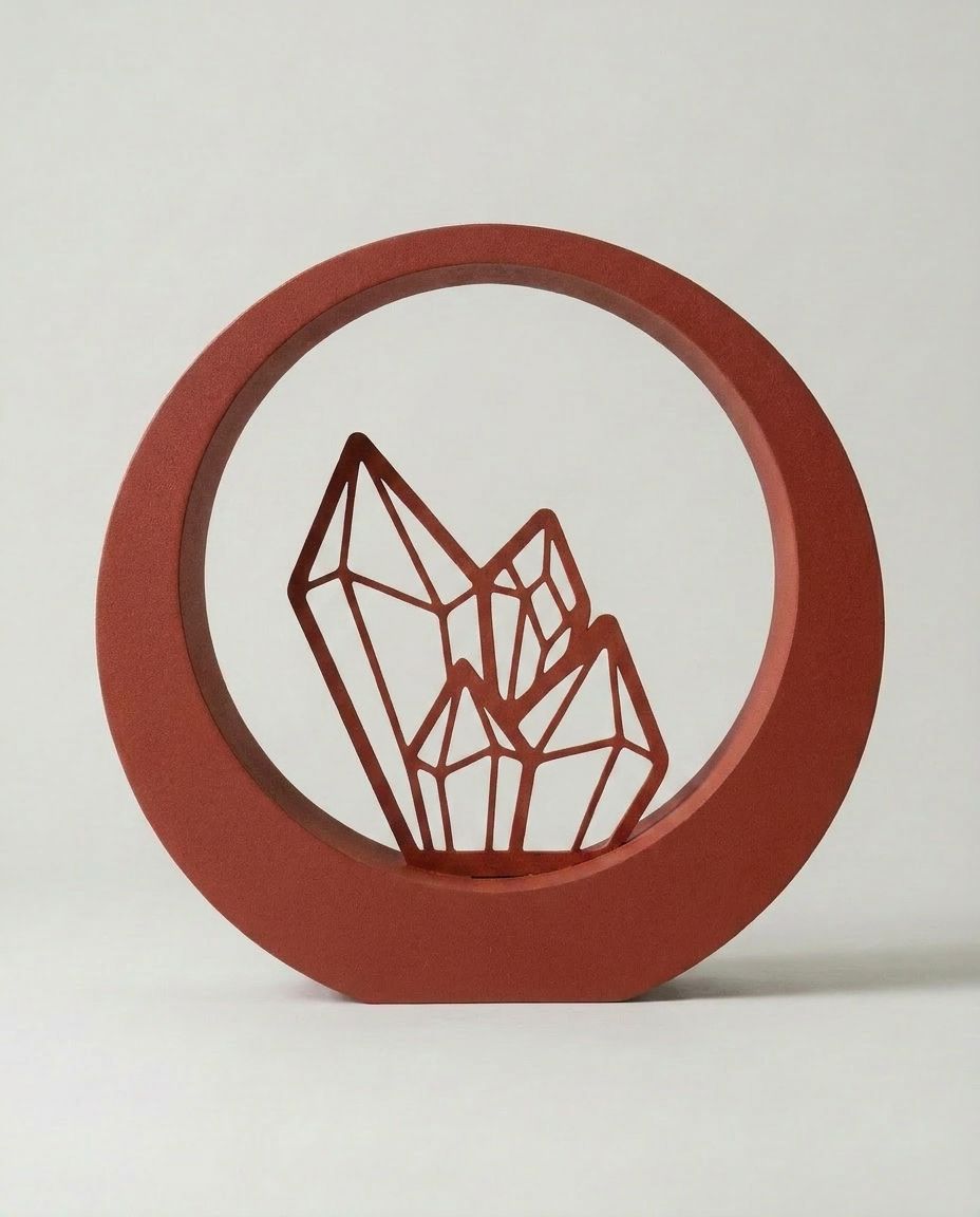 SFYLO Circle - Crystal 'Clarity Gem' (Deep red) Coated