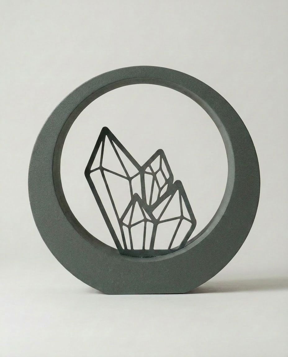 SFYLO Circle - Crystal 'Clarity Gem' (Slate green-grey) Coated